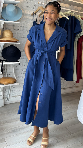 9SHOP EVERYDAY shirt DRESS ネイビー 34FCB2DC-28C0-4A08-ADE7-