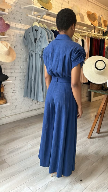 Susu Jumpsuit - Linen - Navy – Behida Dolić Millinery