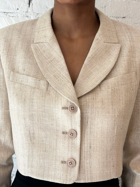 Jack Cropped Jacket - Raw Silk - Natural – Behida Dolić Millinery