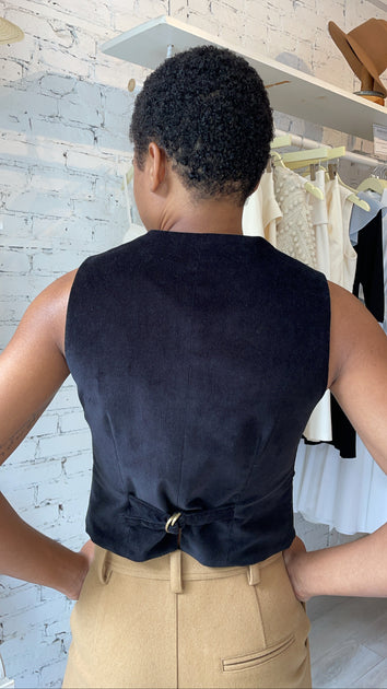 Frida Vest - Corduroy - Black – Behida Dolić Millinery
