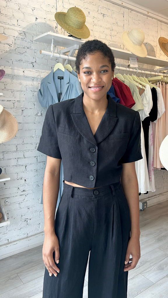 Niki Cropped Jacket - Black – Behida Dolić Millinery