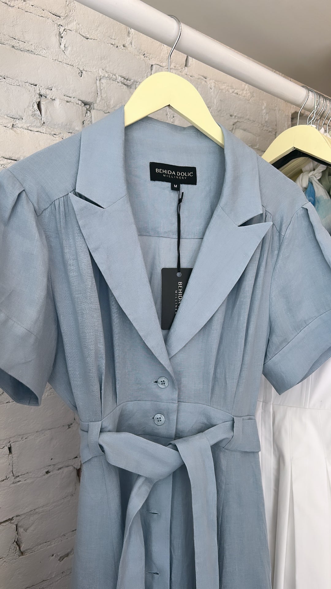 Emma Shirt Dress - Linen - Ice Blue Behida Doli Millinery Emma Shirt Dress - Linen - Ice Blue Behida Doli Millinery