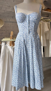 Megan Dress - Cotton - Blue Floral