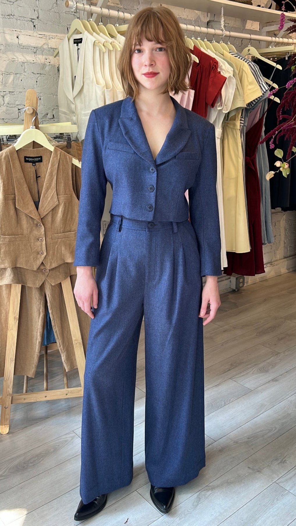 Jack Cropped Jacket - Cashmere/Wool - Navy Blue – Behida Dolić