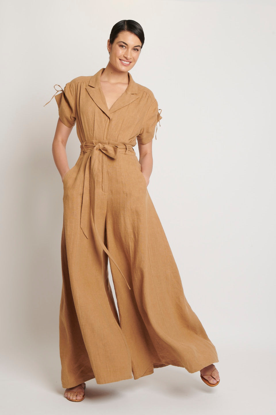 Susu Jumpsuit - Linen - Stripe – Behida Dolić Millinery