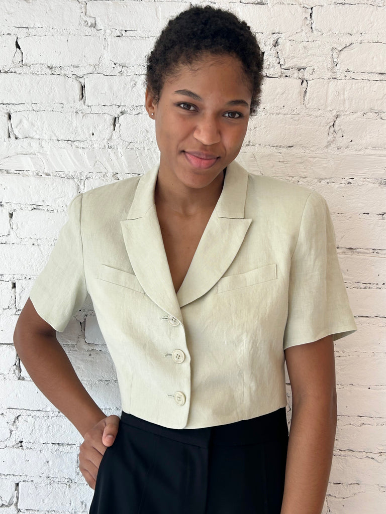 Niki Cropped Jacket - Sage – Behida Dolić Millinery