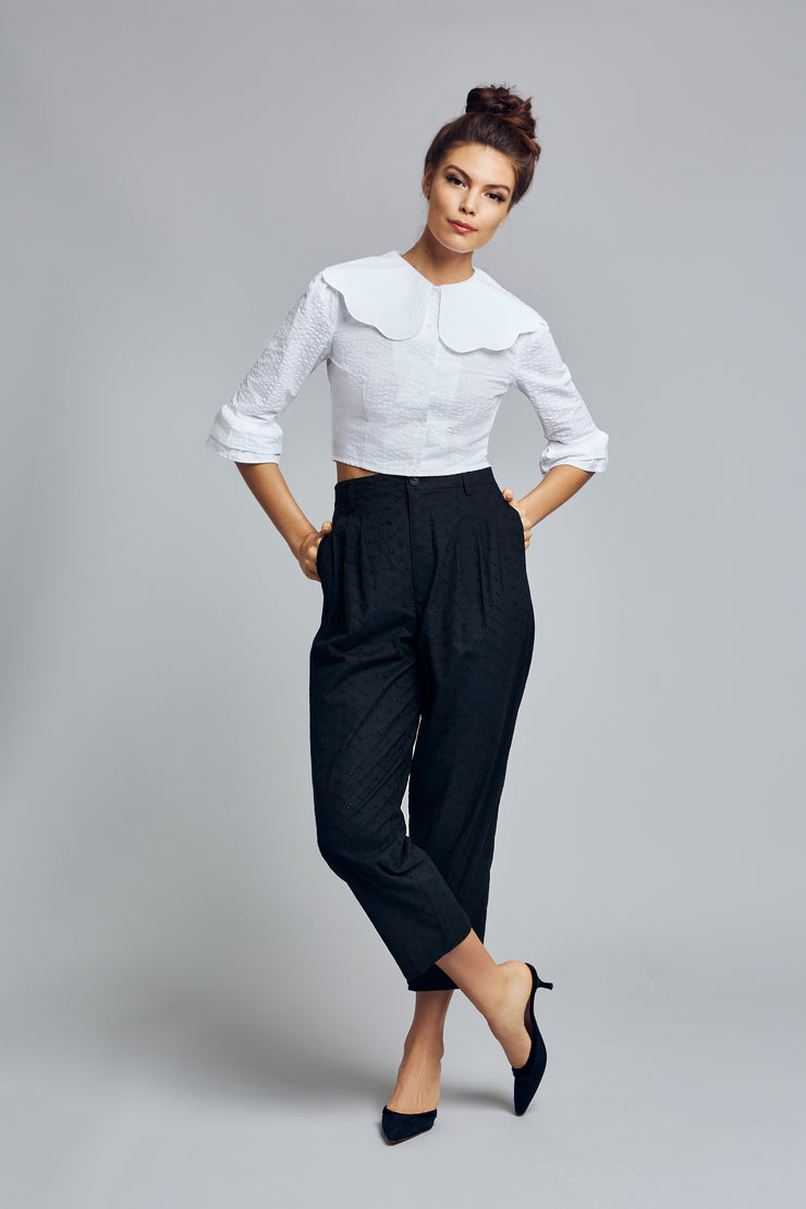 Black Eyelet Cotton
