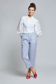 Blue and White Linen