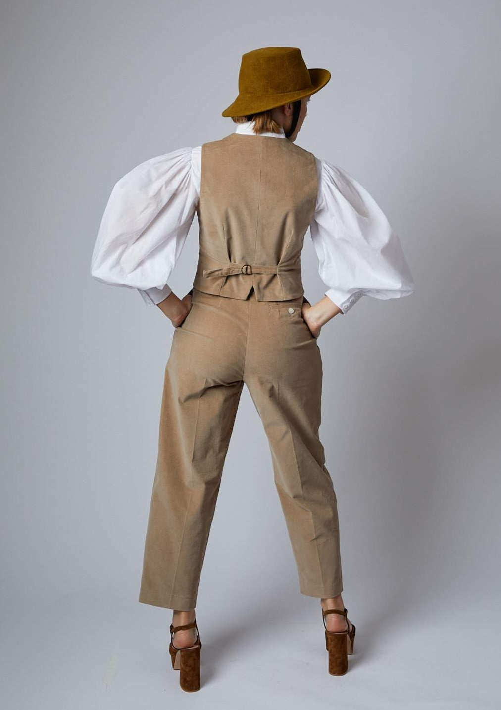 Frida Vest - Corduroy - Camel – Behida Dolić Millinery