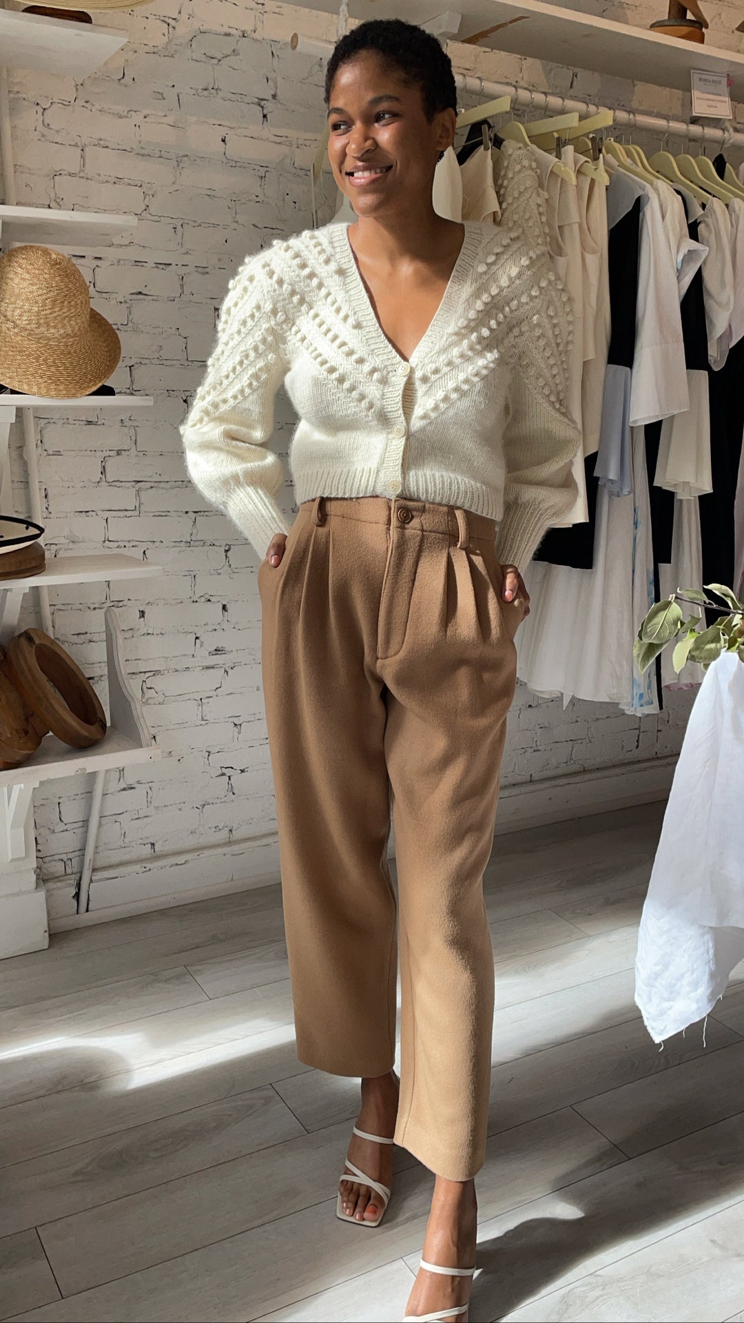 Cassie Pants - Wool - Camel – Behida Dolić Millinery