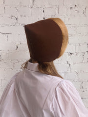 Brown Bardot Hat and Mask Combo
