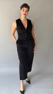 Black Wide Wale Corduroy Cassie Pants