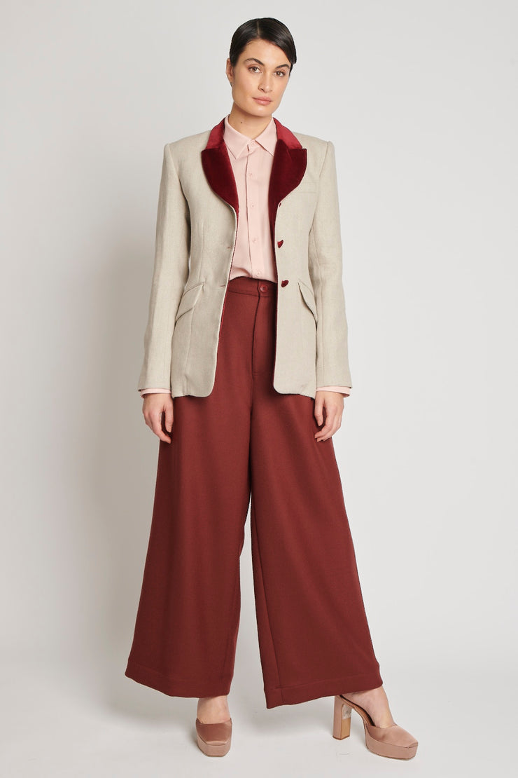 Ash Pants Burgundy Wool