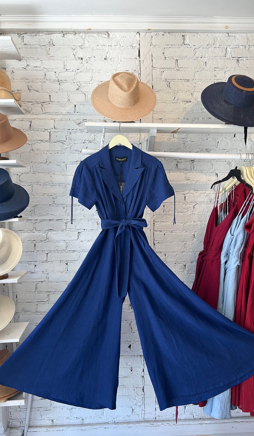 Susu Jumpsuit - Linen - Navy – Behida Dolić Millinery
